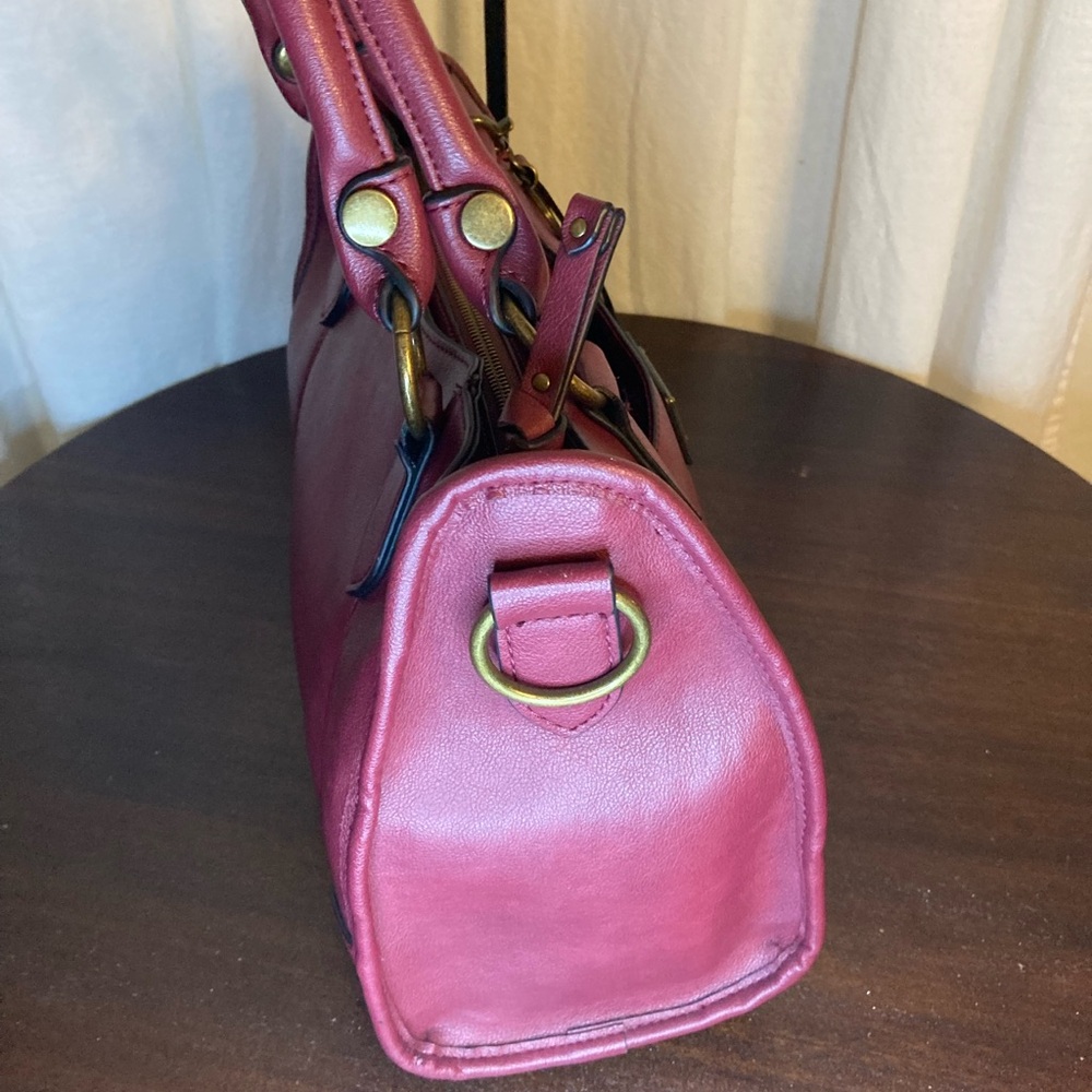 FRYE & Co VINTG BURGANDY Leather Handbag - Picture 9 of 10